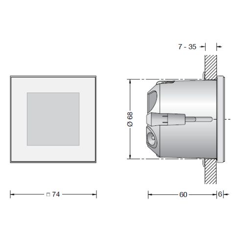 50285.4K3 - ACCENTA LED-Wandeinbauleuchte, messing