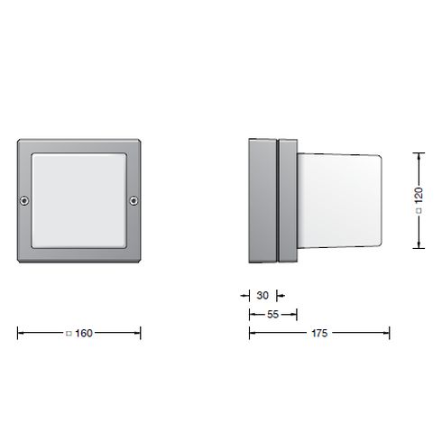 22439 LED-Wand-/ Decken-/ Pfeilerleuchte, grafit