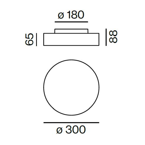 VELA 300 SURFACE D-I SOFT Deckenanbauleuchte, weiß