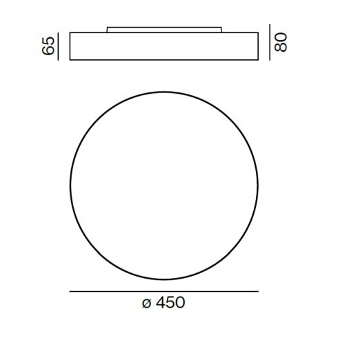 SONO LOOP 450 IP54 SURFACE Decken-/ Wandanbauleuchte, dunkelgrau