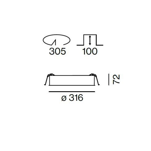 COMBO ROUND 300 OPAL 3000K DALI LED-Deckeneinbauleuchte