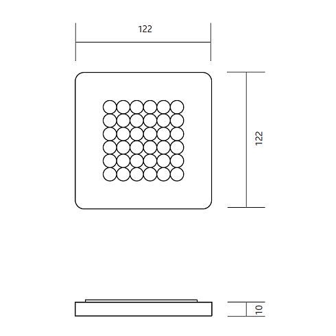 Modul Q 36 ON AQUA LED-Deckenleuchte 4000K
