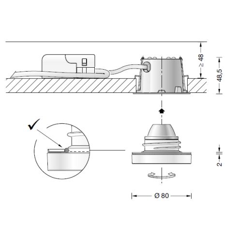 50593K3 ACCENTA PURE LED-Deckeneinbau-Tiefstrahler