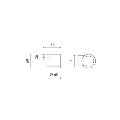 MICROLOFT ROUND grau LED-Wandanbauleuchte