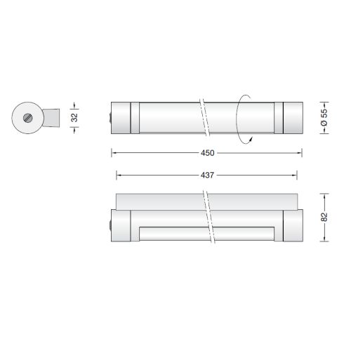 23233.2K3 - VARIATA 2 LED-Wandleuchte, edelstahl