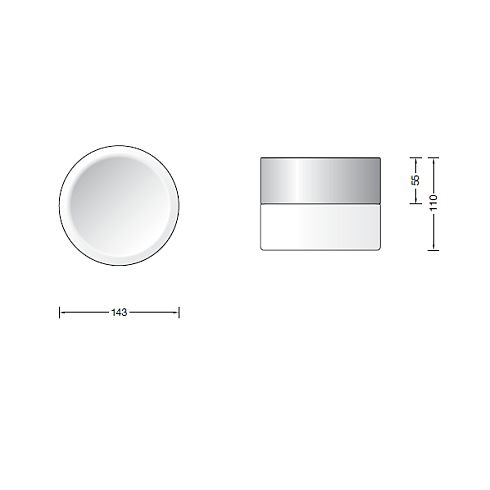 23967.2K3 LED-Deckenleuchte, edelstahl
