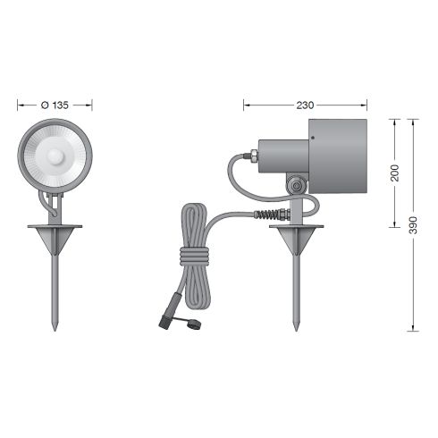 84770K3 - BEGA UniLink Ortsveränderlicher Gartenscheinwerfer, grafit