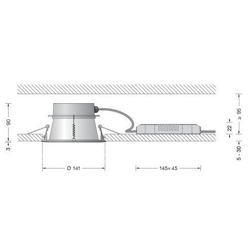 50577.4K3 - STUDIO LINE messing Deckeneinbauleuchte