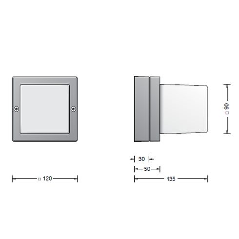 22432 LED-Wand-/ Decken-/ Pfeilerleuchte, grafit