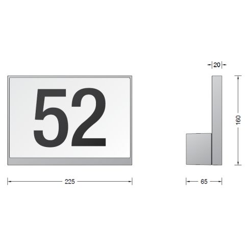 24455K3 LED-Hausnummernleuchte, grafit