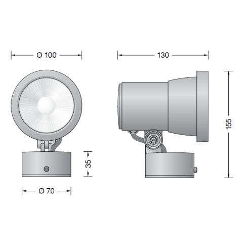 85006K3 LED-Scheinwerfer mit Montagedose, grafit