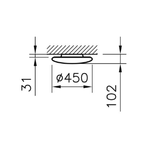 TORINO 450 3000K LED-Decken-/ Wandleuchte