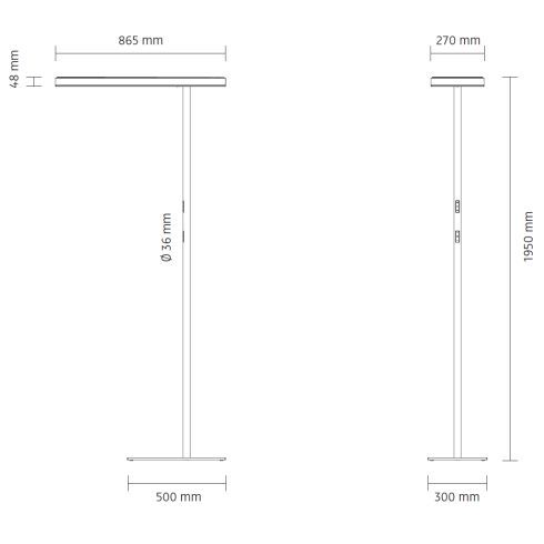 Office Air 2.0 POWER chrom LED-Stehleuchte 3000K