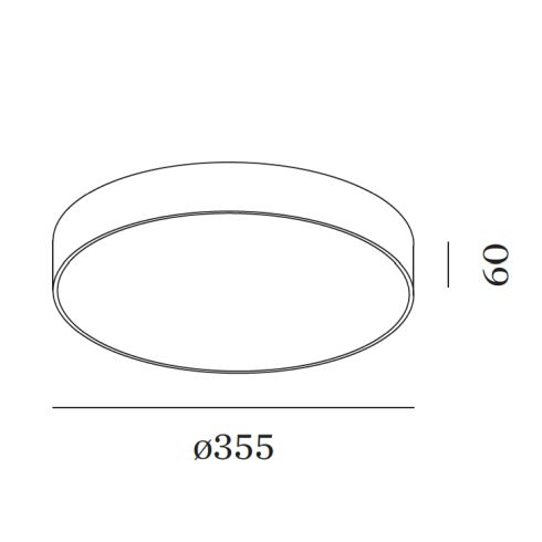 ROBY 3.5 3000K Deckenanbauleuchte, schwarz